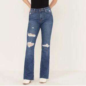 Idyllwind NAVAHO DARK WASH HIGH RISIN' DISTRESSED BOOTCUT JEANS Sz 8